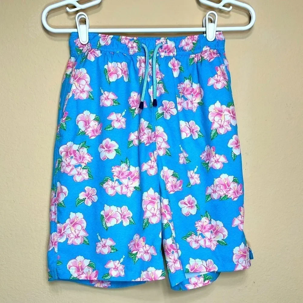 Peter Millar Blue Swim Trunks Seaside Hibiscus Harbour Size S Poolside Resort
